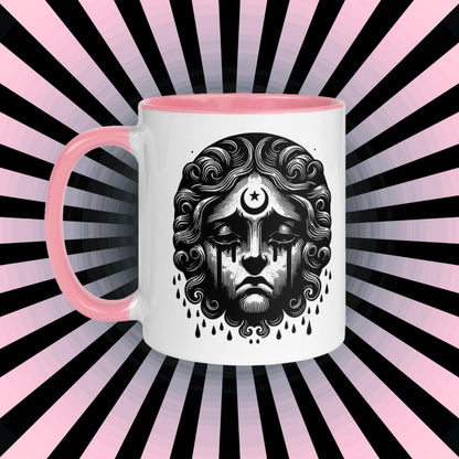 Colorful Mug Gothic Etching Grunge Y2K Goth Crying Cherub Darkcore Microwave and Dishwasher Safe Coffee Tea Mug