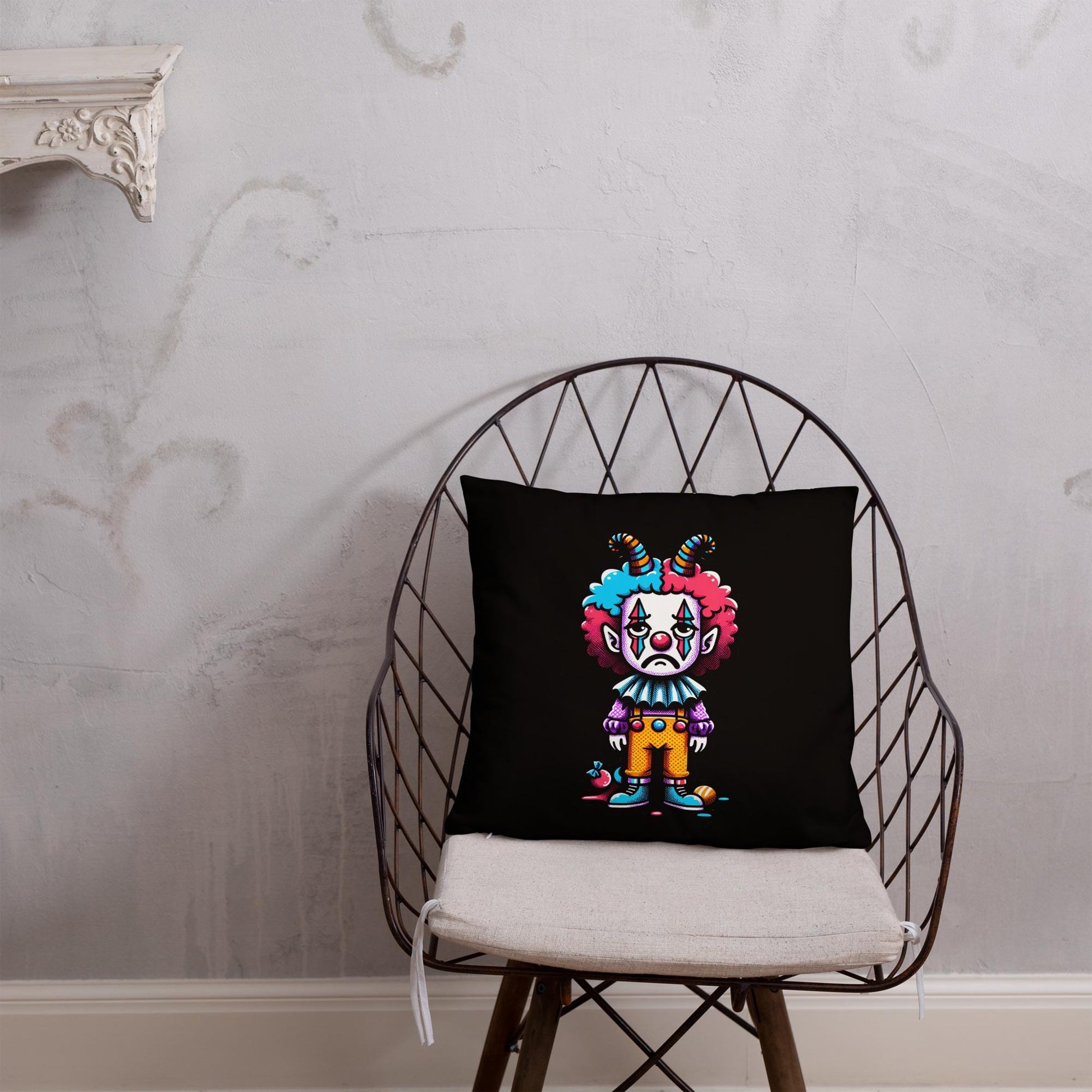 Sad Lonely Clown Throw Pillow Grunge Room Decor Decorative Clowncore Pillow