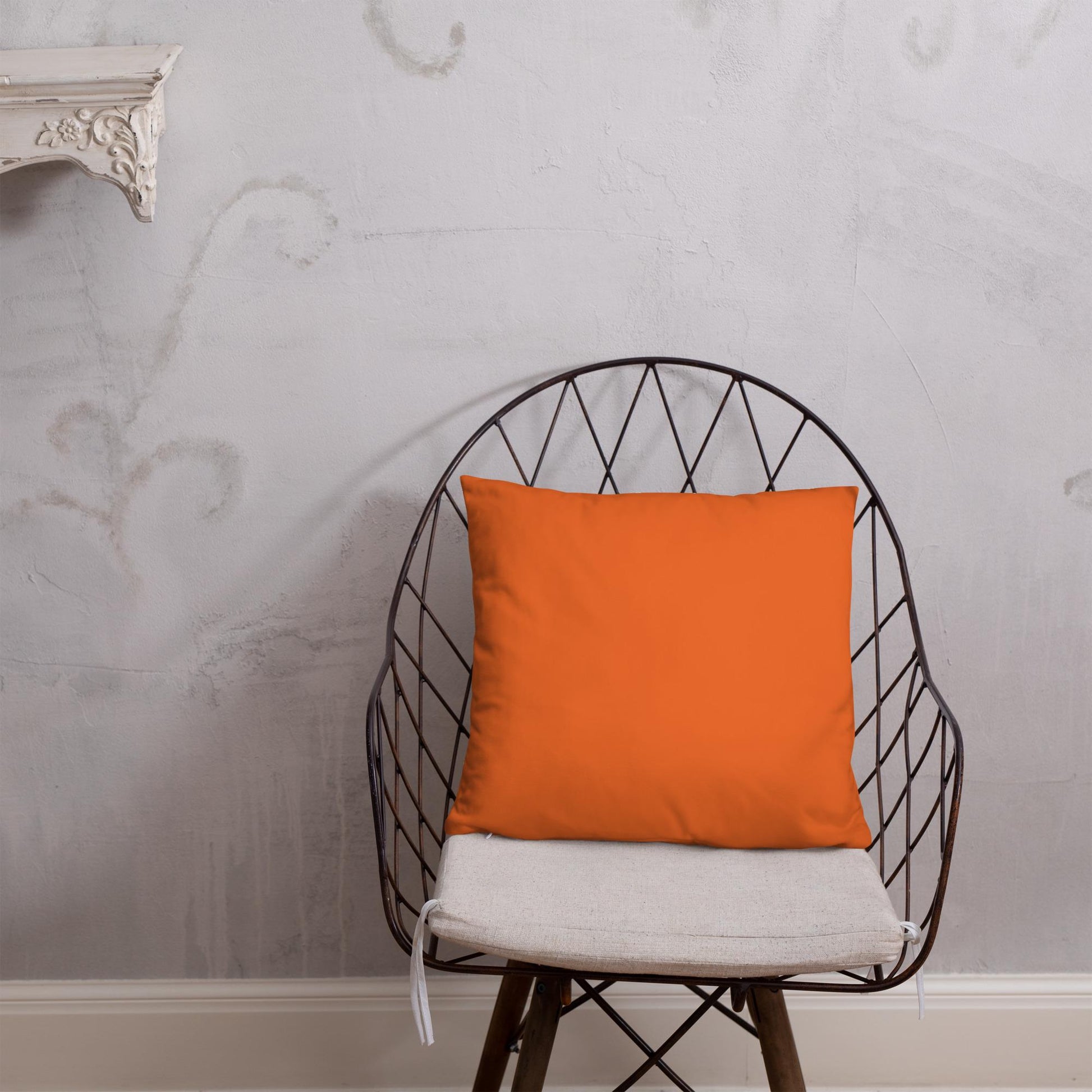 Creepy Cute Orange and Black Clown Ghosts Throw Pillow Grunge Goth Halloween Room Decor Decorative Pillow