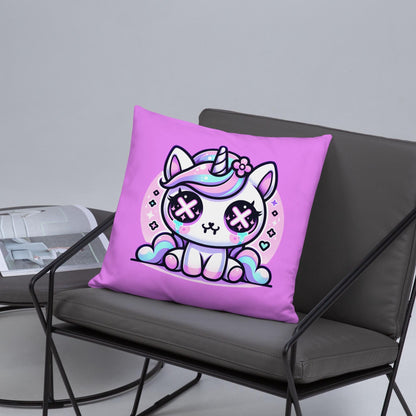 Cute Pastel Unicorn Weirdcore Throw Pillow Goth Grunge Room Decor Kawaii Decorative Pillow