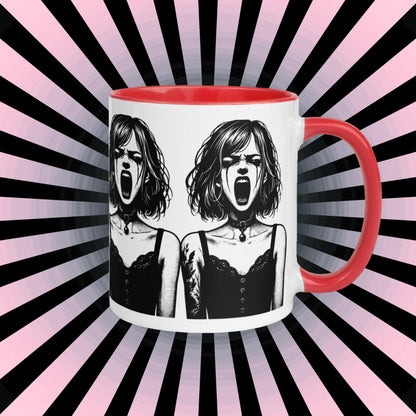 Colorful Mug Gothic Etching Grunge Y2K Goth Girl Screaming Darkcore Microwave and Dishwasher Safe Coffee Tea Mug