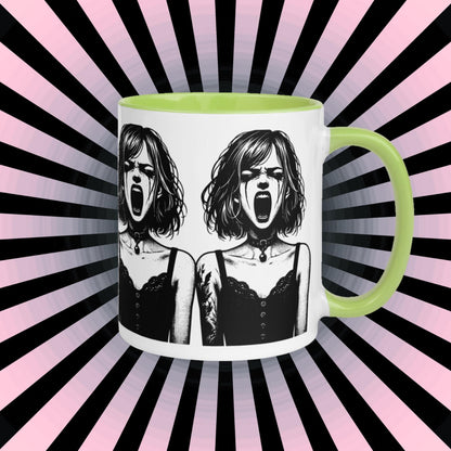 Colorful Mug Gothic Etching Grunge Y2K Goth Girl Screaming Darkcore Microwave and Dishwasher Safe Coffee Tea Mug