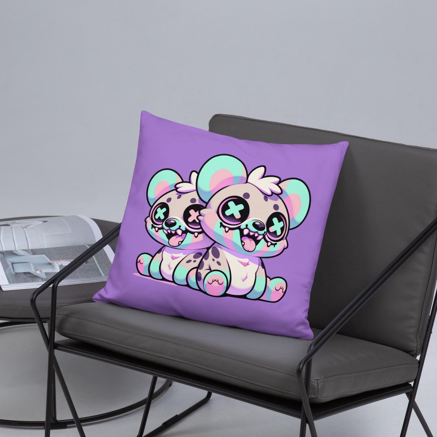 Weirdcore Hyena Twins Pastel Grunge Throw Pillow Kawaii Goth Decorative Pillow Room Decor
