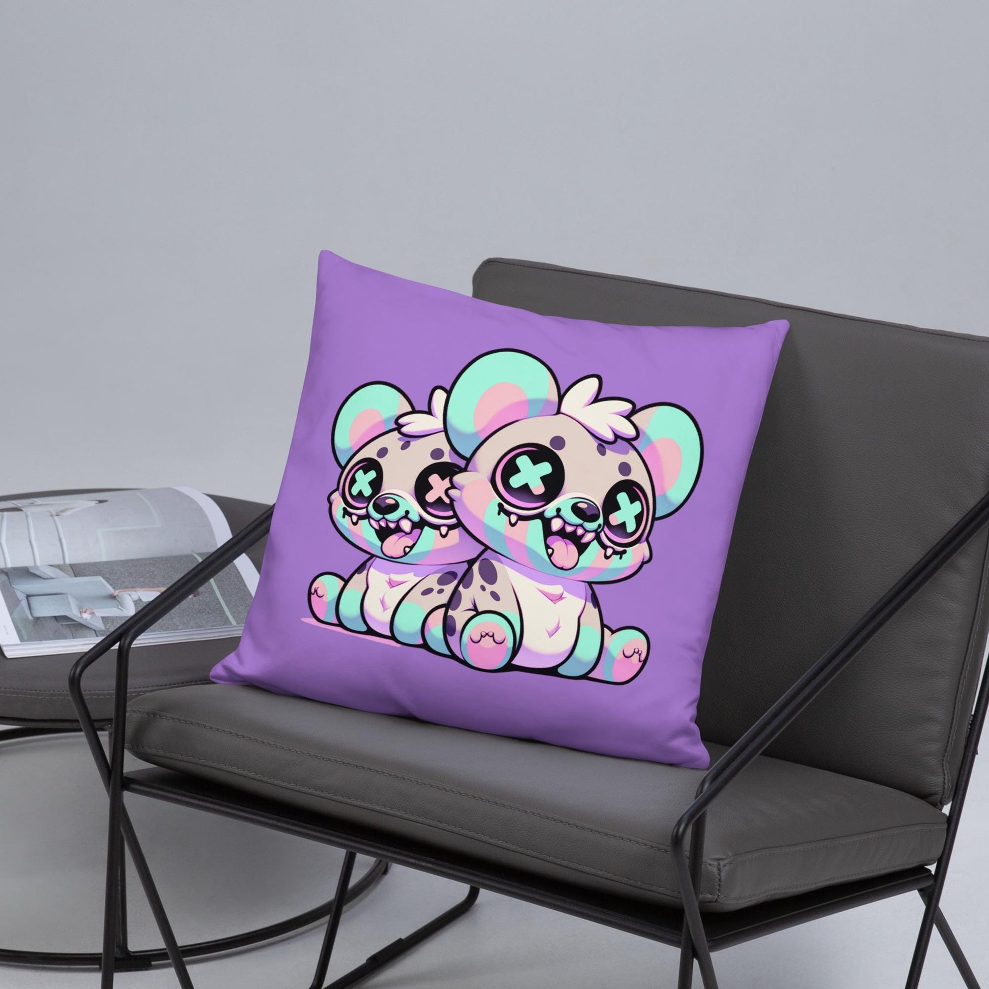 Weirdcore Hyena Twins Pastel Grunge Throw Pillow Kawaii Goth Decorative Pillow Room Decor
