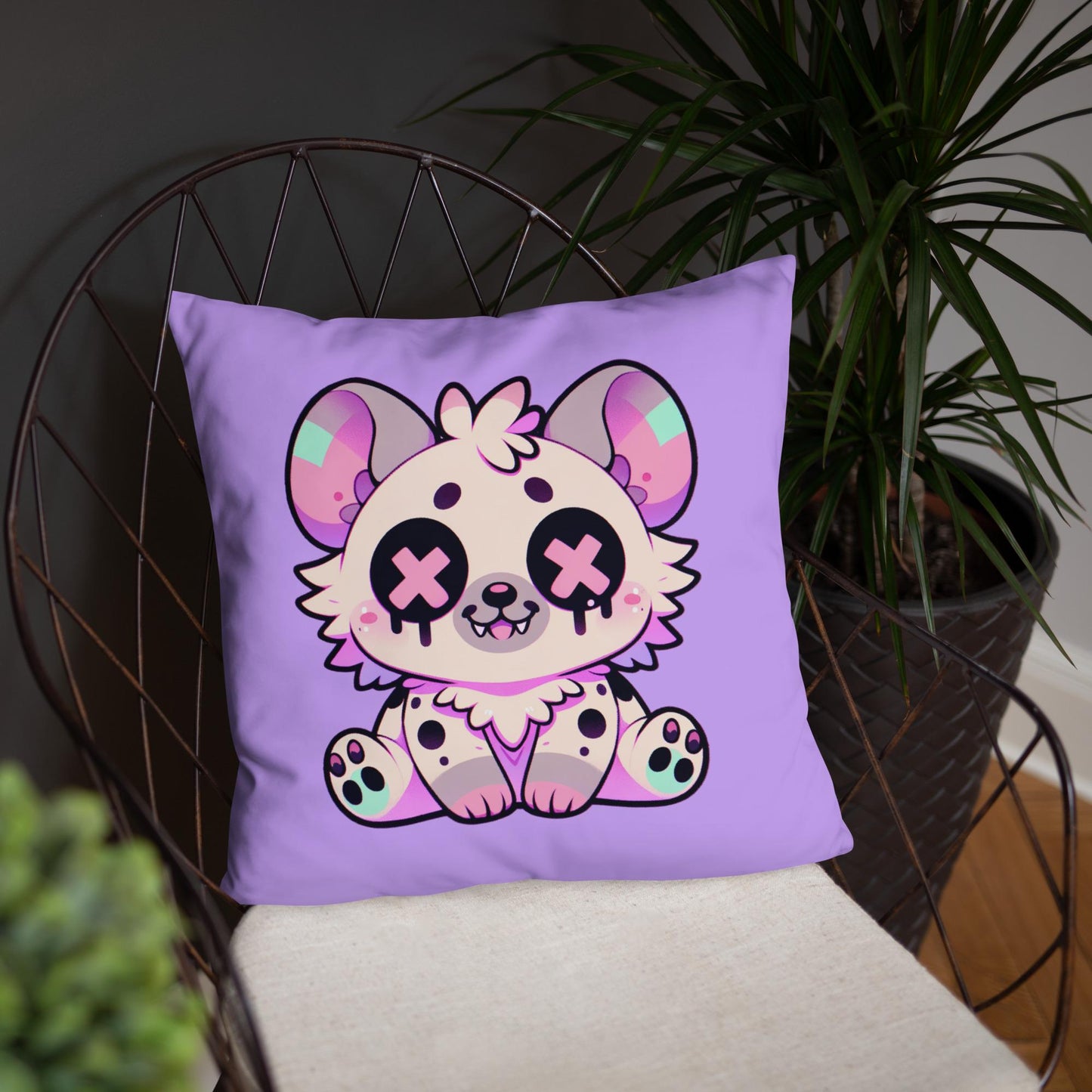 Creepy Cute Weirdcore Hyena Throw Pillow Pastel Goth Kawaii Grunge Room Decor Decorative Pillow