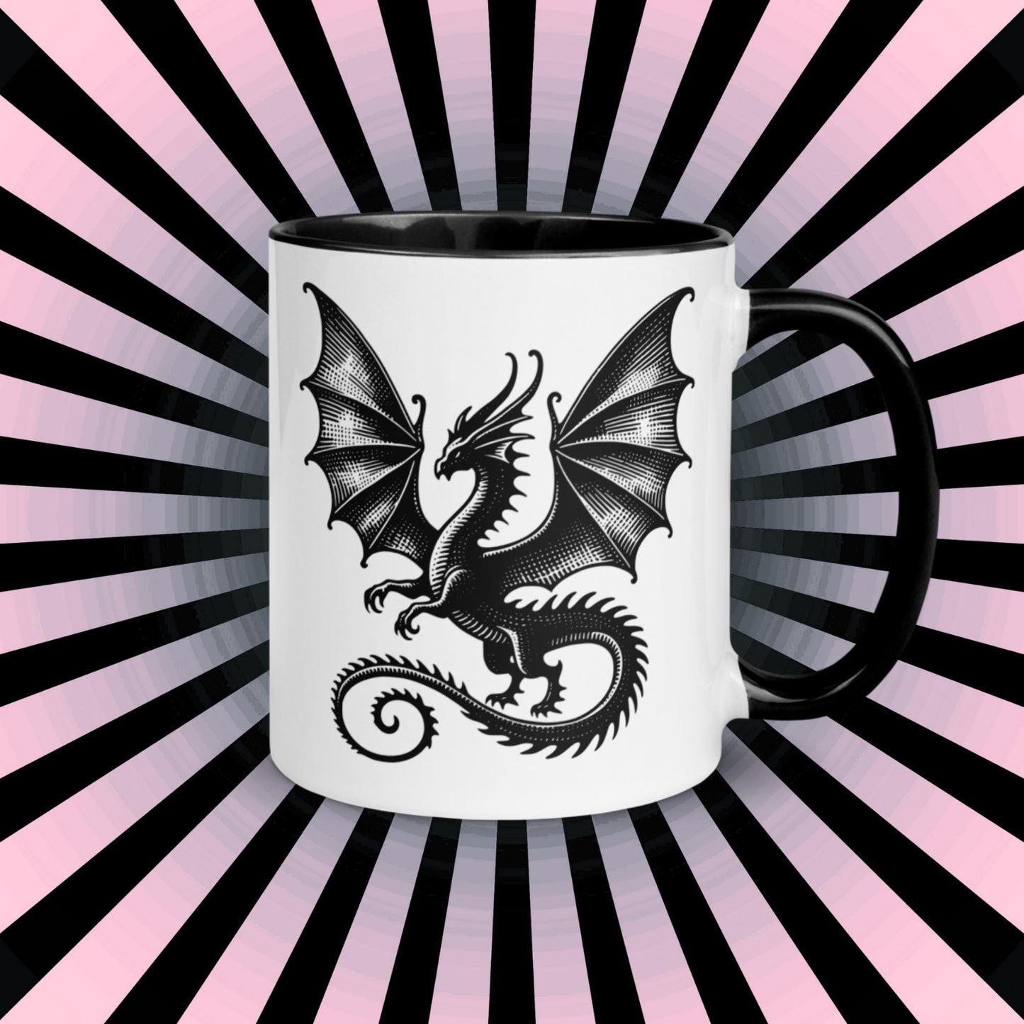 Colorful Mug Gothic Etching Grunge Y2K Goth Dragon Darkcore Microwave and Dishwasher Safe Coffee Tea Mug