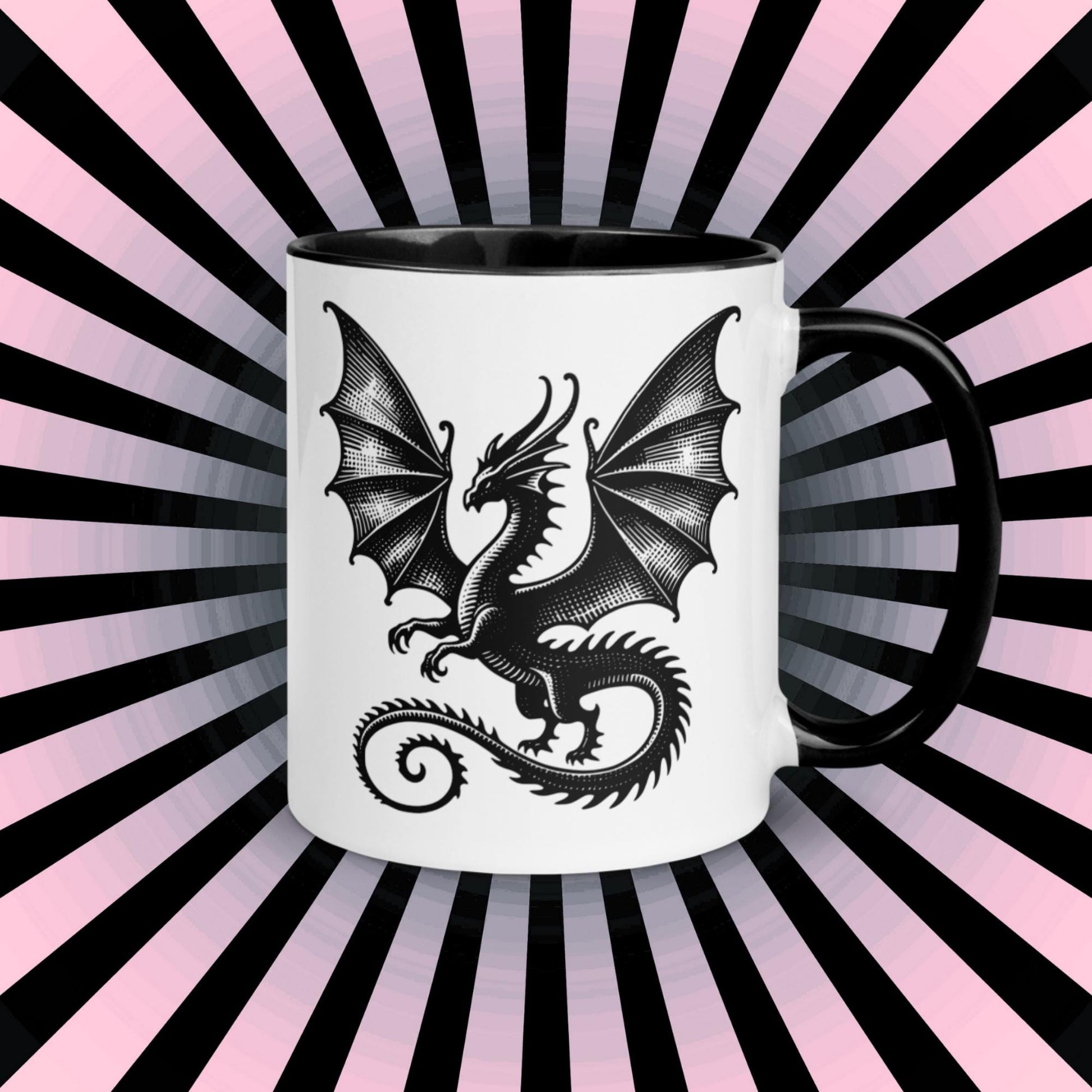 Colorful Mug Gothic Etching Grunge Y2K Goth Dragon Darkcore Microwave and Dishwasher Safe Coffee Tea Mug