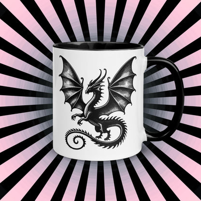 Colorful Mug Gothic Etching Grunge Y2K Goth Dragon Darkcore Microwave and Dishwasher Safe Coffee Tea Mug