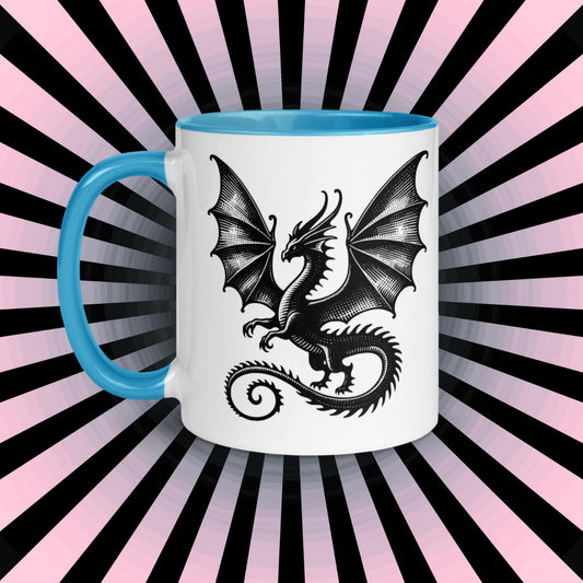 Colorful Mug Gothic Etching Grunge Y2K Goth Dragon Darkcore Microwave and Dishwasher Safe Coffee Tea Mug