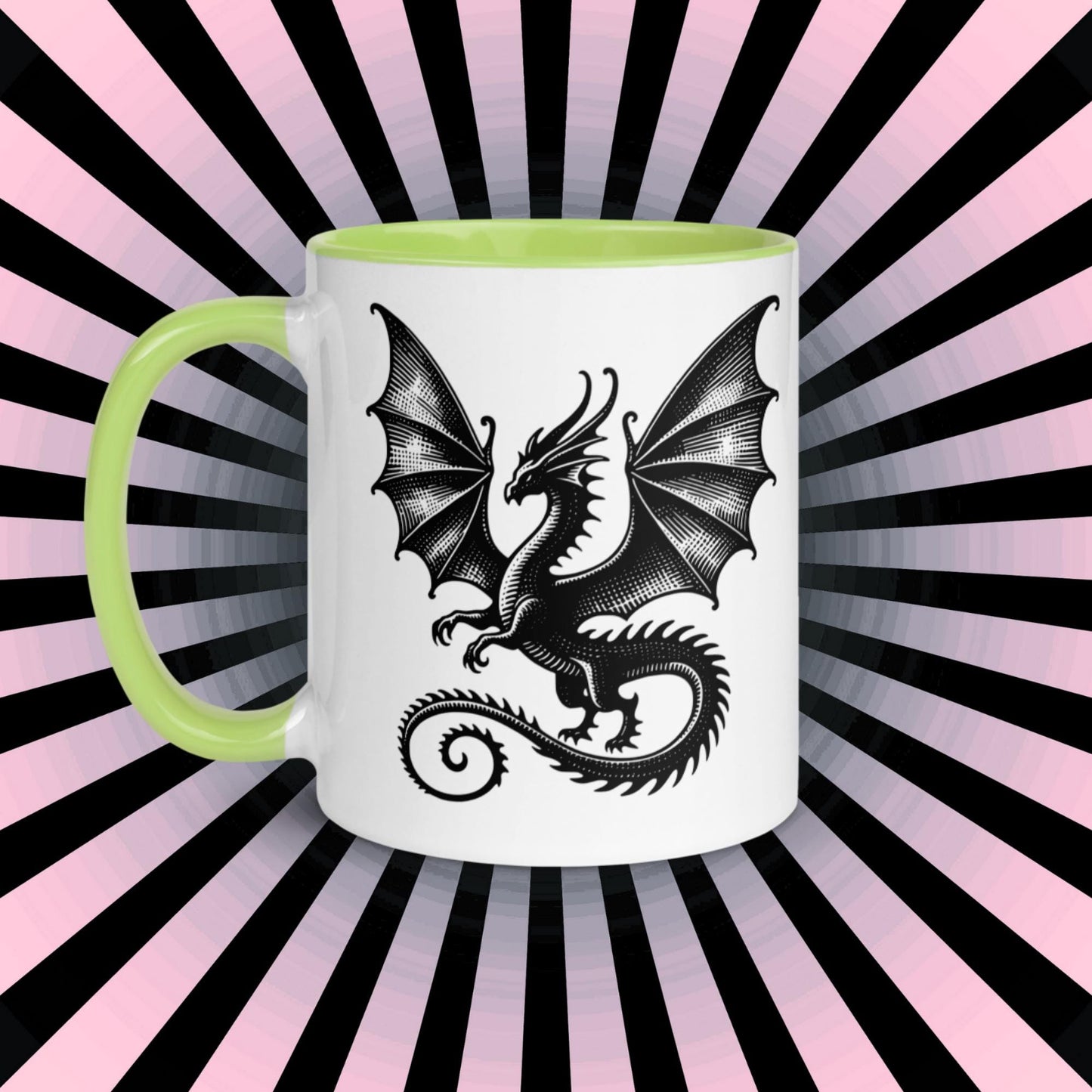 Colorful Mug Gothic Etching Grunge Y2K Goth Dragon Darkcore Microwave and Dishwasher Safe Coffee Tea Mug