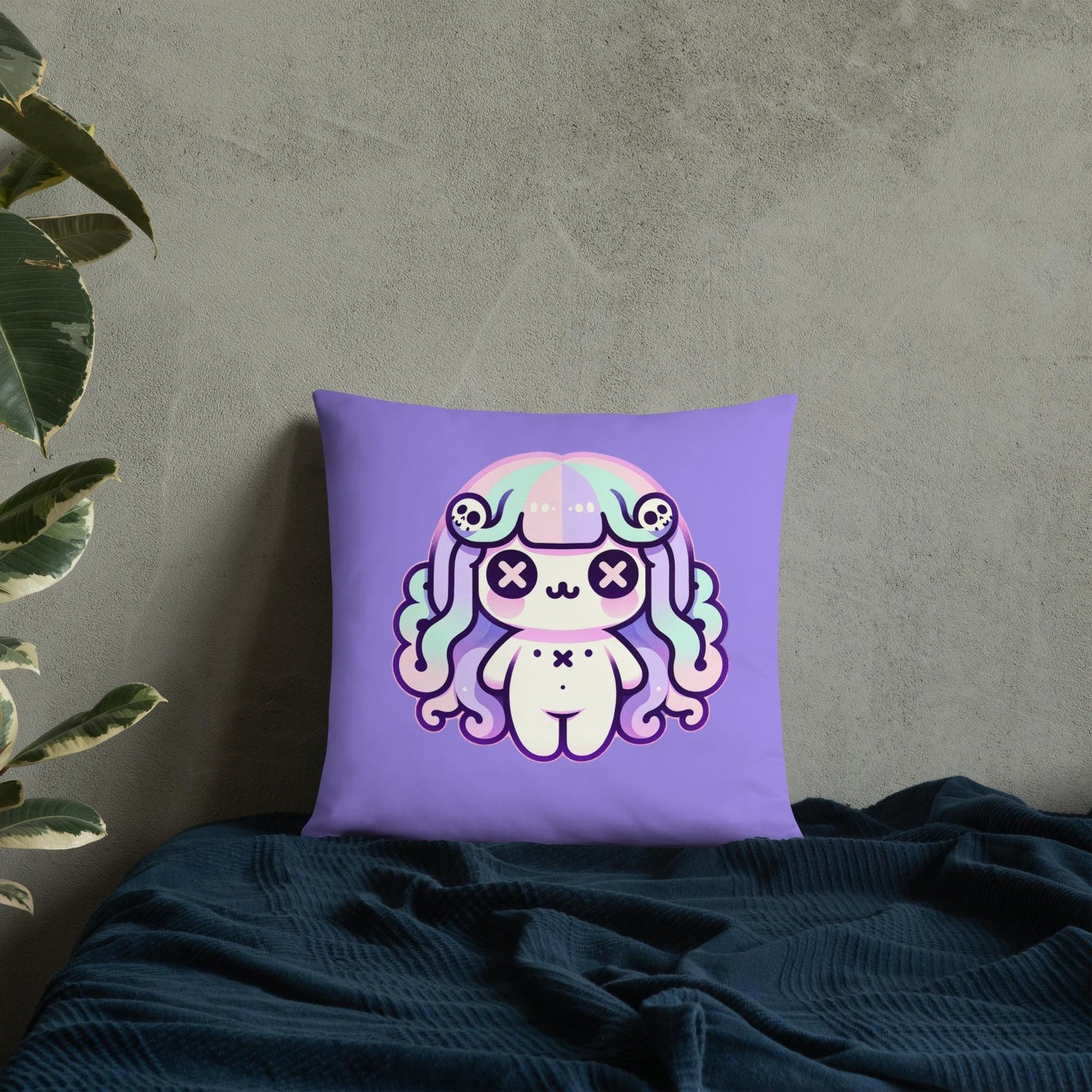 Creepy Cute Medusa Throw Pillow Pastel Goth Weirdcore Gorgon Decorative Pillow Grunge Decor