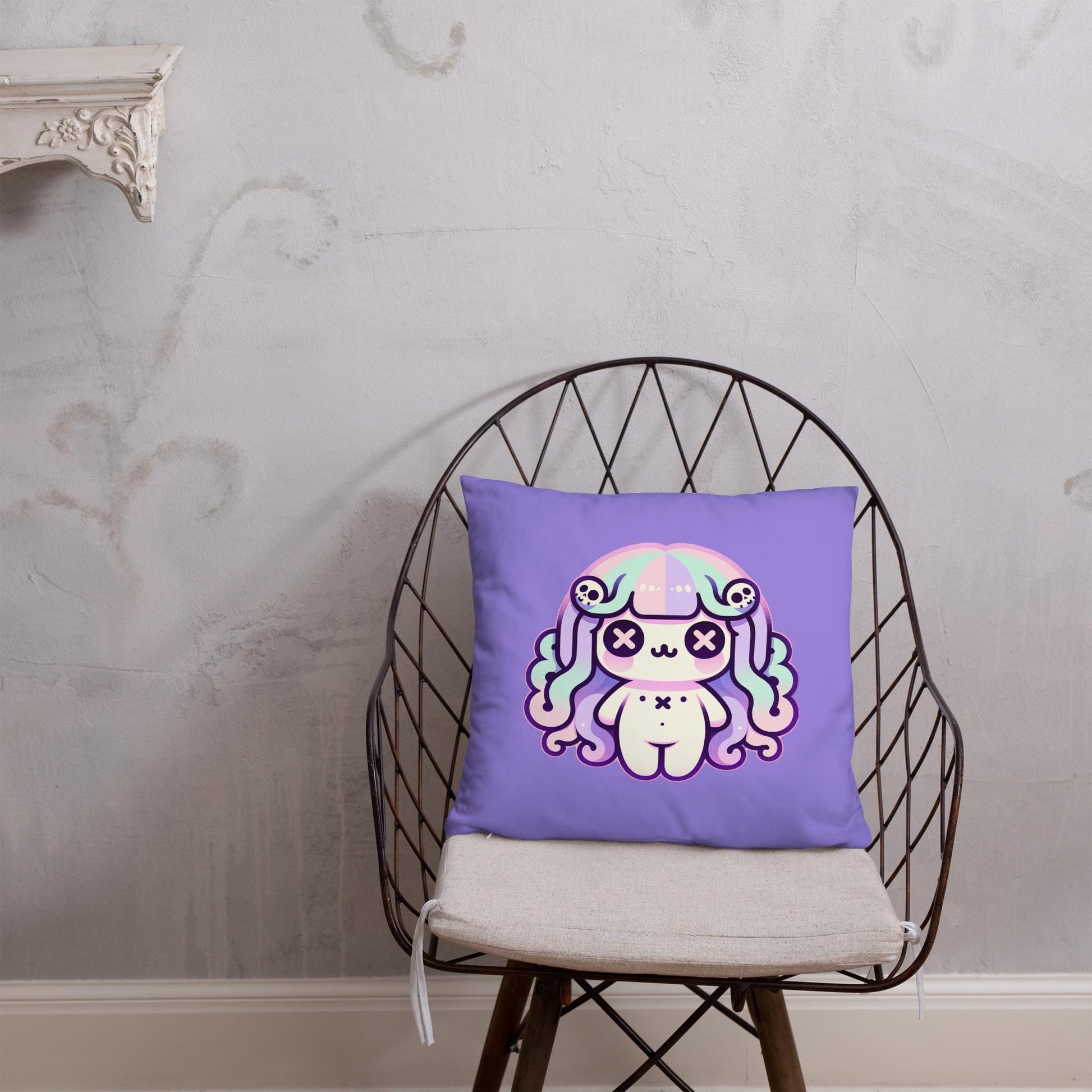 Creepy Cute Medusa Throw Pillow Pastel Goth Weirdcore Gorgon Decorative Pillow Grunge Decor