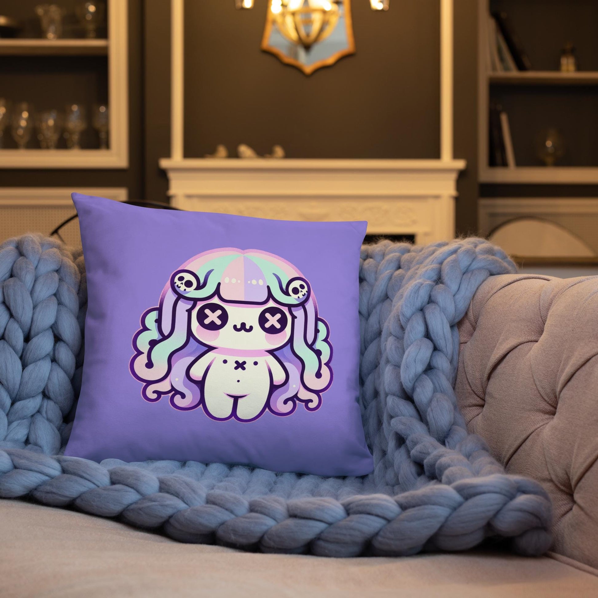 Creepy Cute Medusa Throw Pillow Pastel Goth Weirdcore Gorgon Decorative Pillow Grunge Decor