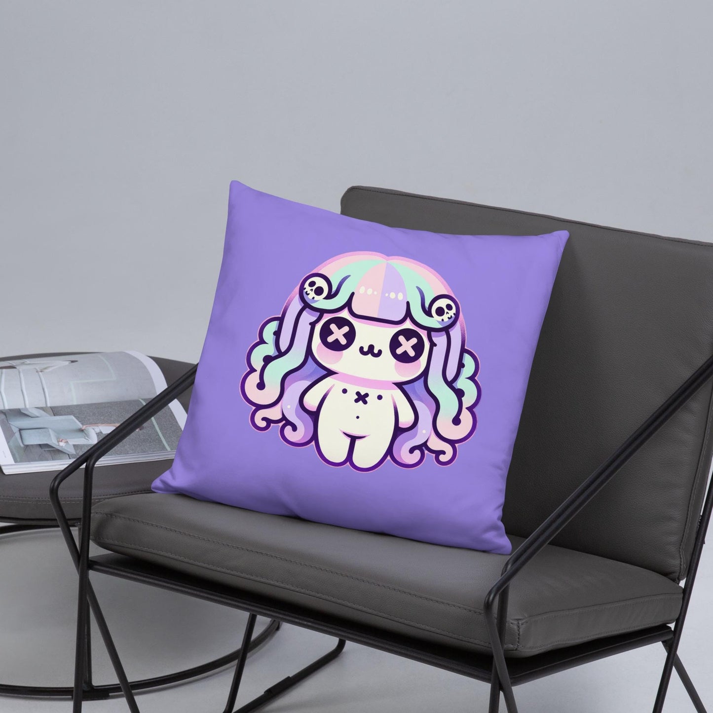 Creepy Cute Medusa Throw Pillow Pastel Goth Weirdcore Gorgon Decorative Pillow Grunge Decor
