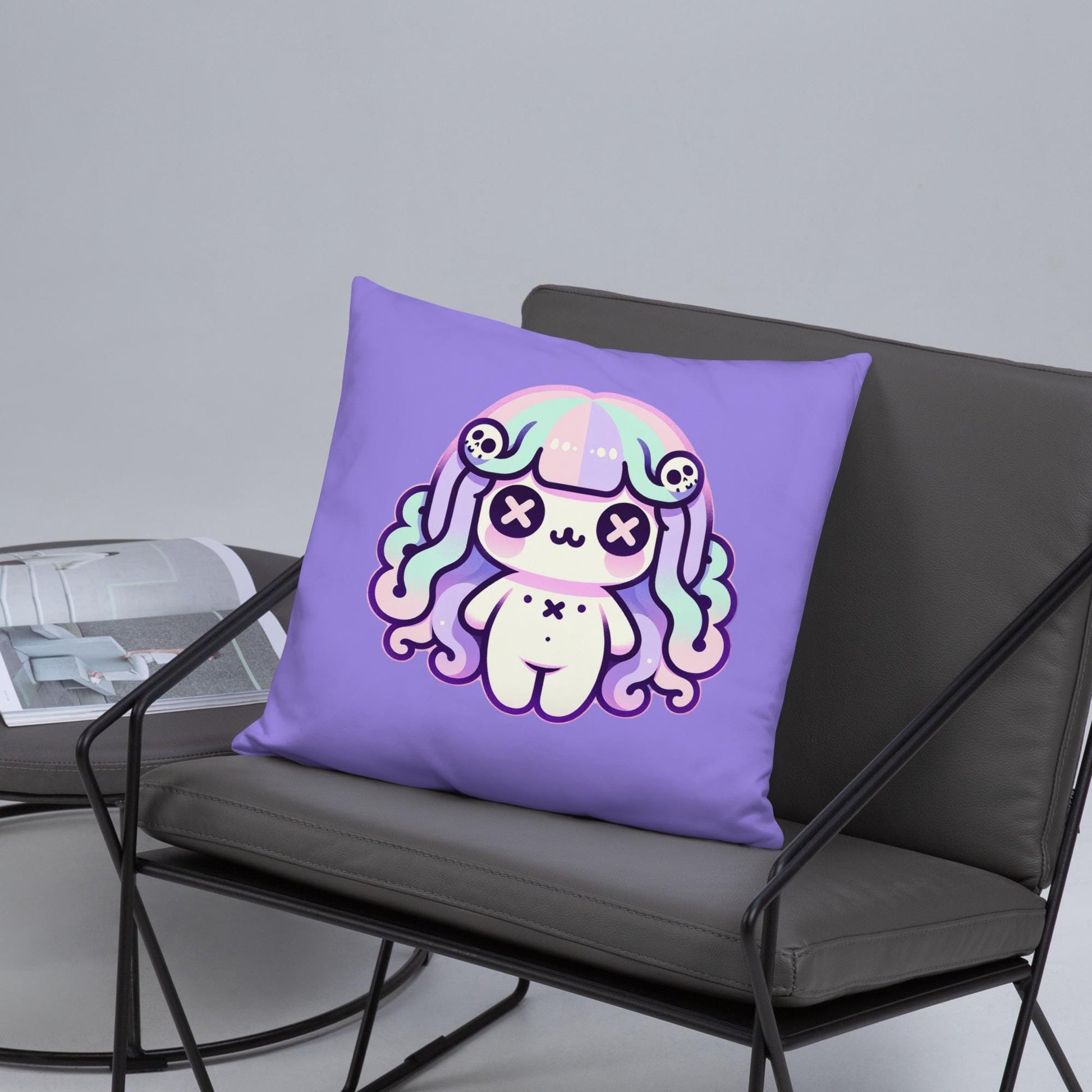 Creepy Cute Medusa Throw Pillow Pastel Goth Weirdcore Gorgon Decorative Pillow Grunge Decor