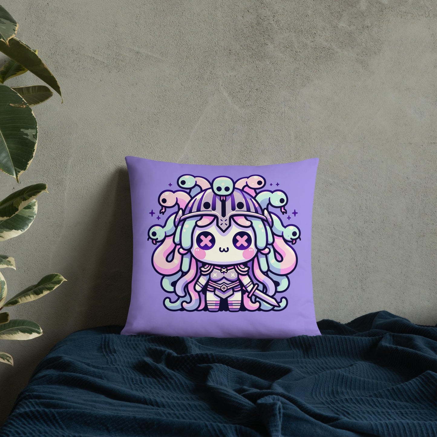 Warrior Medusa Throw Pillow Pastel Goth Grunge Gorgon Home Decor Decorative Pillow