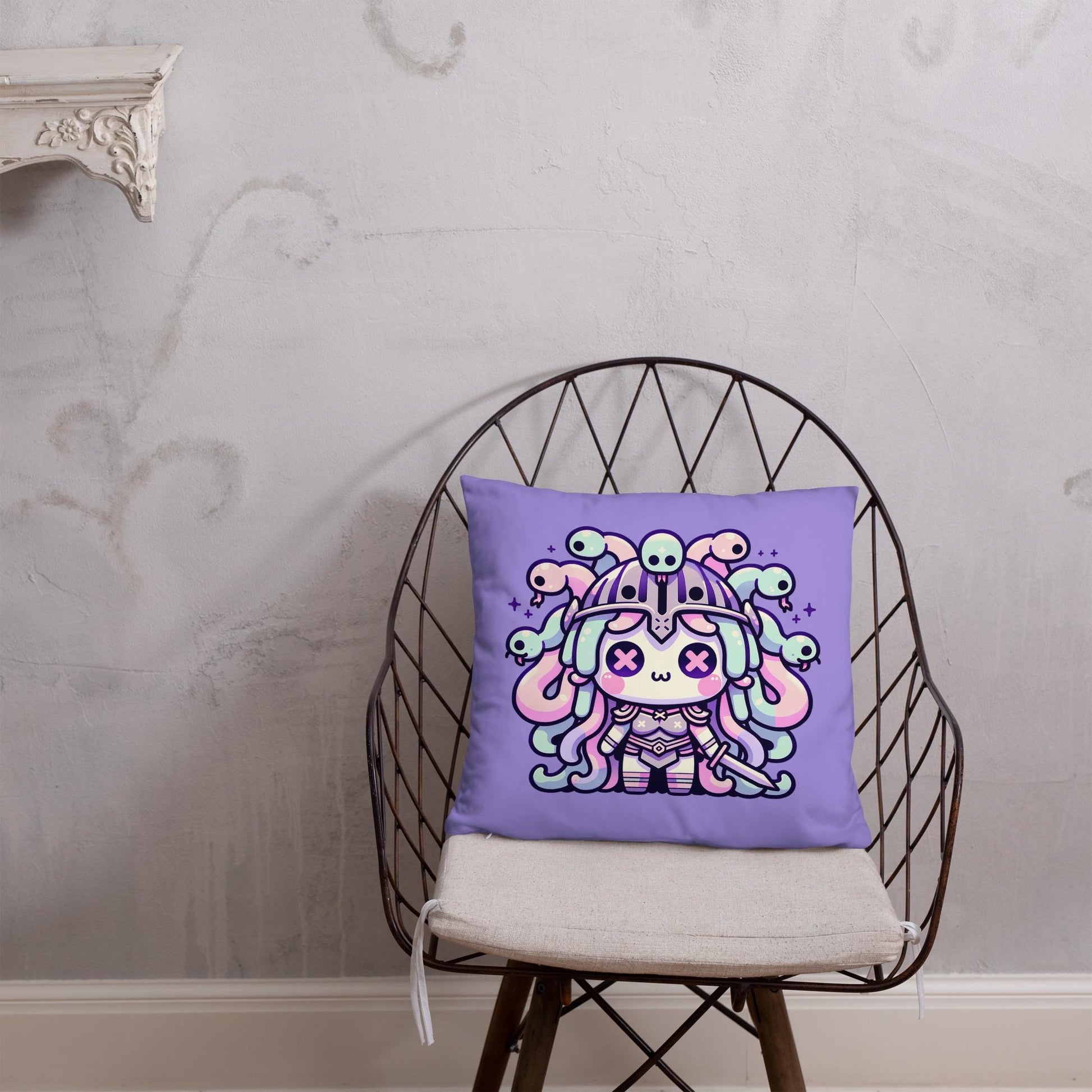 Warrior Medusa Throw Pillow Pastel Goth Grunge Gorgon Home Decor Decorative Pillow