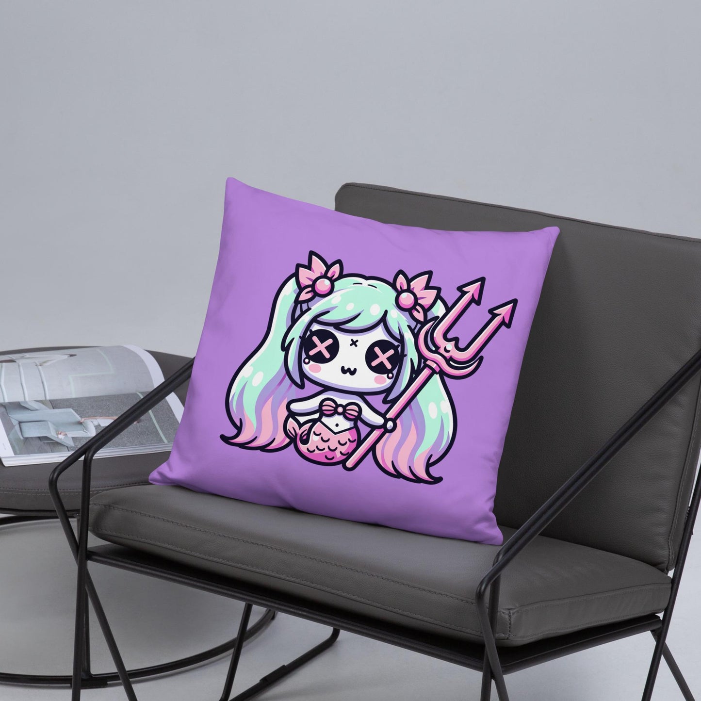 Weirdcore Mermaid Pastel Goth Throw Pillow Grunge Home Decor Mermaid Decorative Pillow