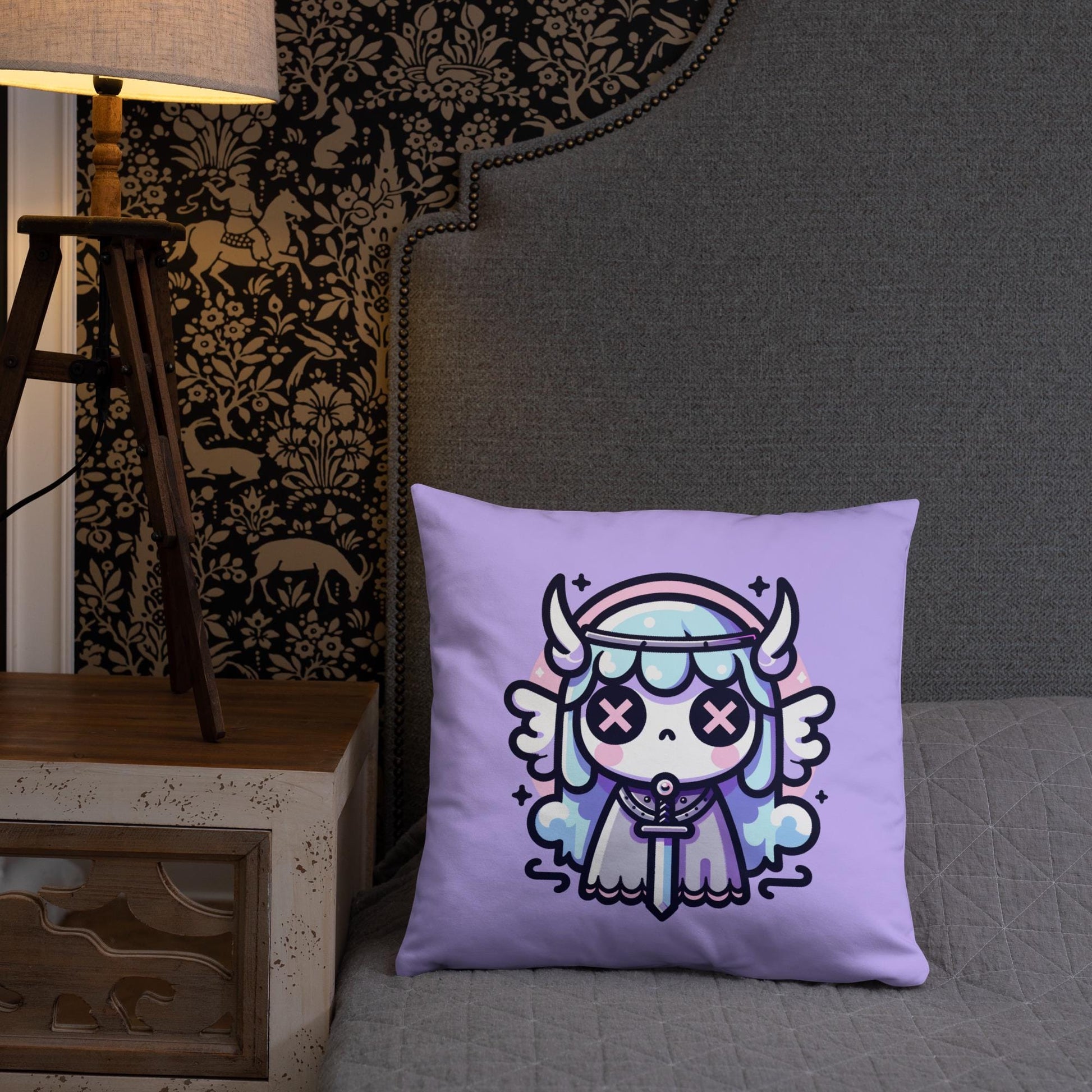 Pastel Goth Valkyrie Throw Pillow Weirdcore Grunge Room Decor Valkyrie Decorative Pillow