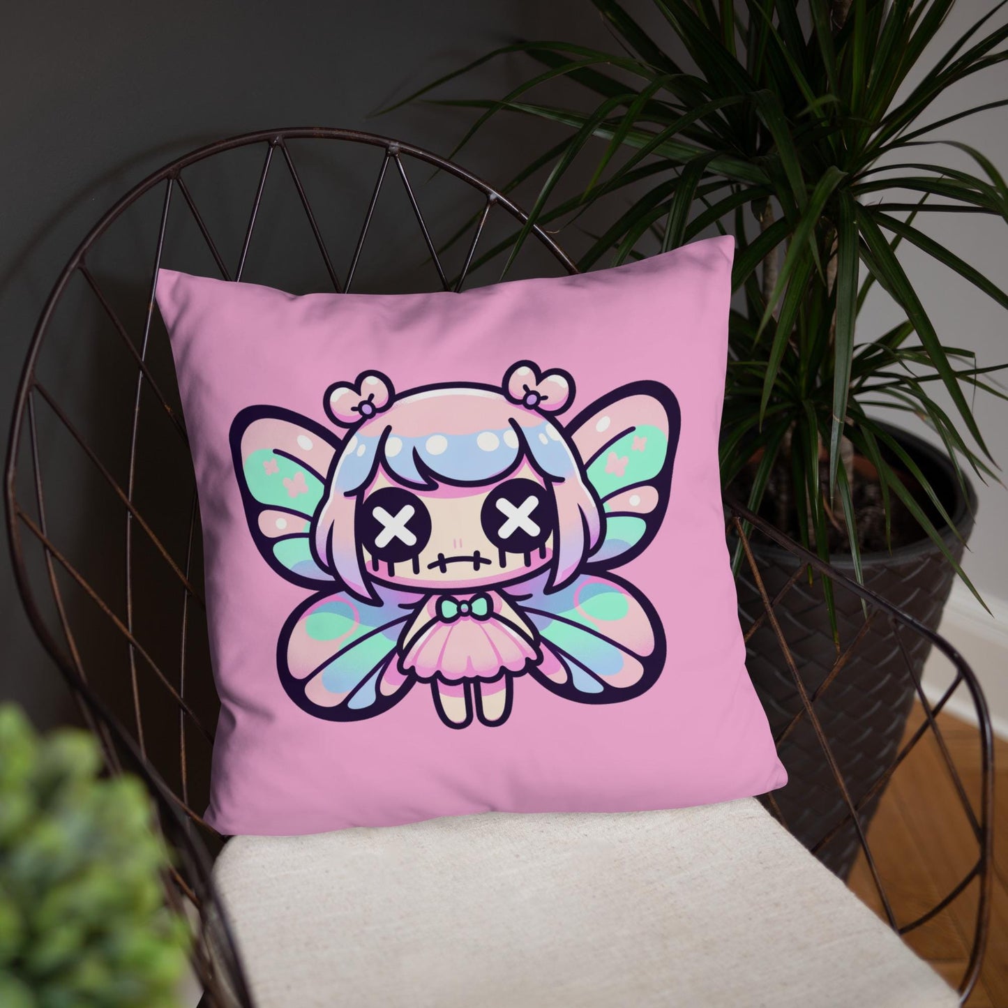 Pastel Goth Weirdcore Fairy Throw Pillow Creepy Cute Ragdoll Fairy Grunge Room Decor Decorative Pillow