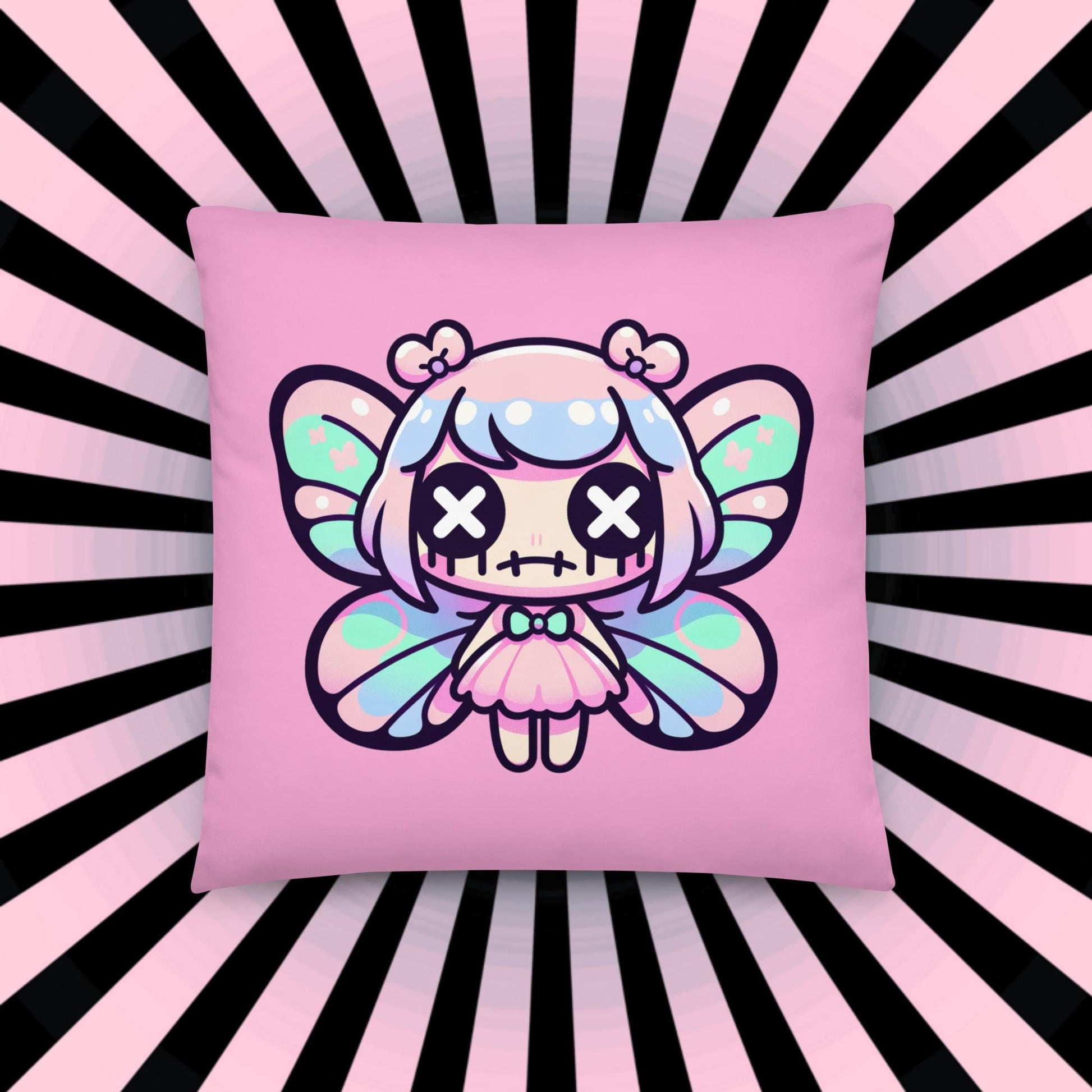 Pastel Goth Weirdcore Fairy Throw Pillow Creepy Cute Ragdoll Fairy Grunge Room Decor Decorative Pillow