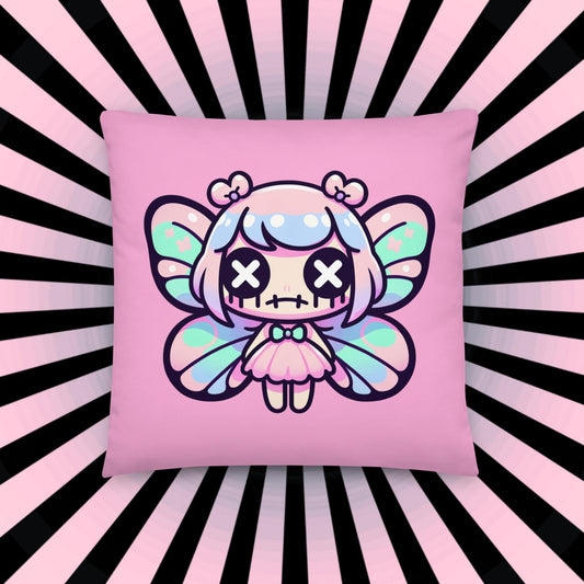 Pastel Goth Weirdcore Fairy Throw Pillow Creepy Cute Ragdoll Fairy Grunge Room Decor Decorative Pillow