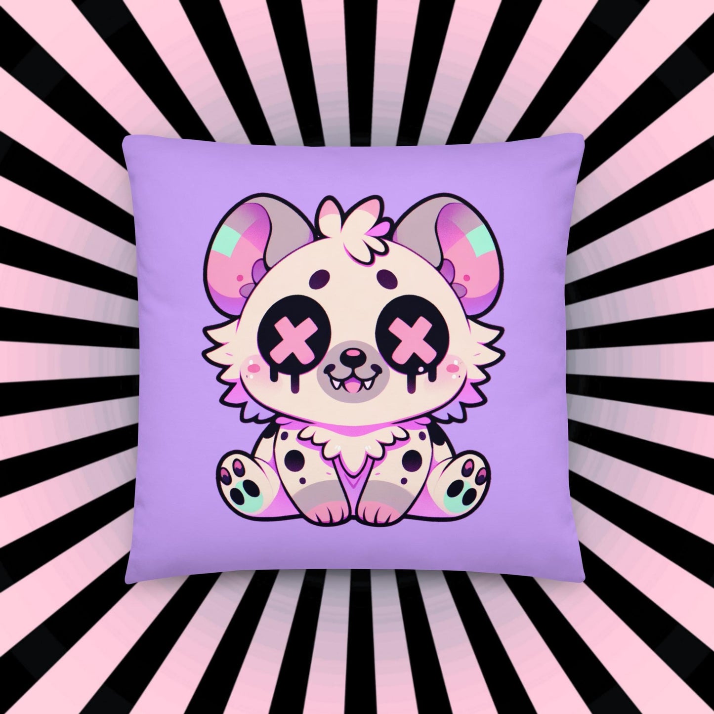 Creepy Cute Weirdcore Hyena Throw Pillow Pastel Goth Kawaii Grunge Room Decor Decorative Pillow