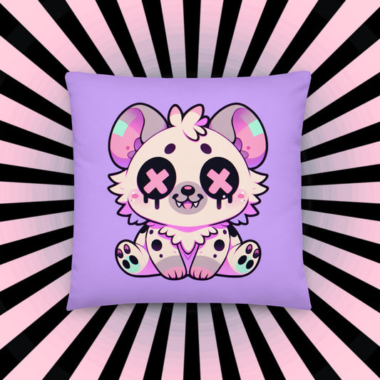 Creepy Cute Weirdcore Hyena Throw Pillow Pastel Goth Kawaii Grunge Room Decor Decorative Pillow