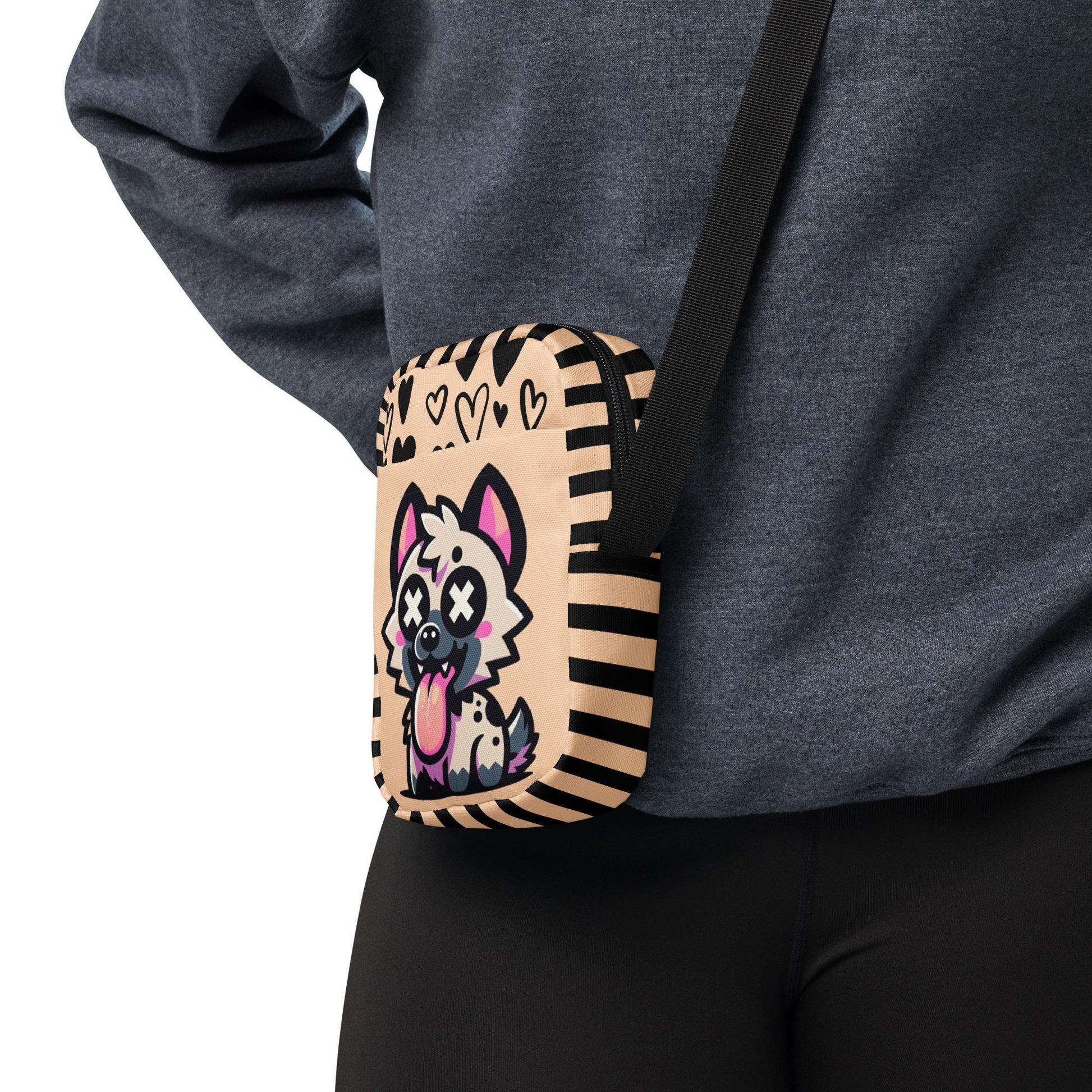 Cute Kawaii Hyena Crossbody Bag Weirdcore Goth Grunge Messenger Bag