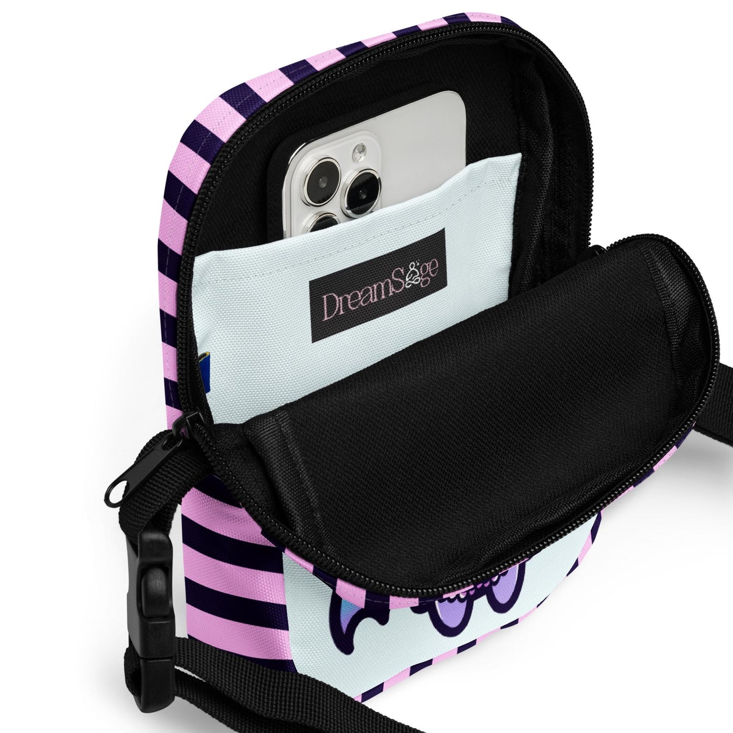 Creepy Cute Spooky Bat Girl Kawaii Crossbody Bag Pastel Goth Grunge Bat Demon Shoulder Bag Purse