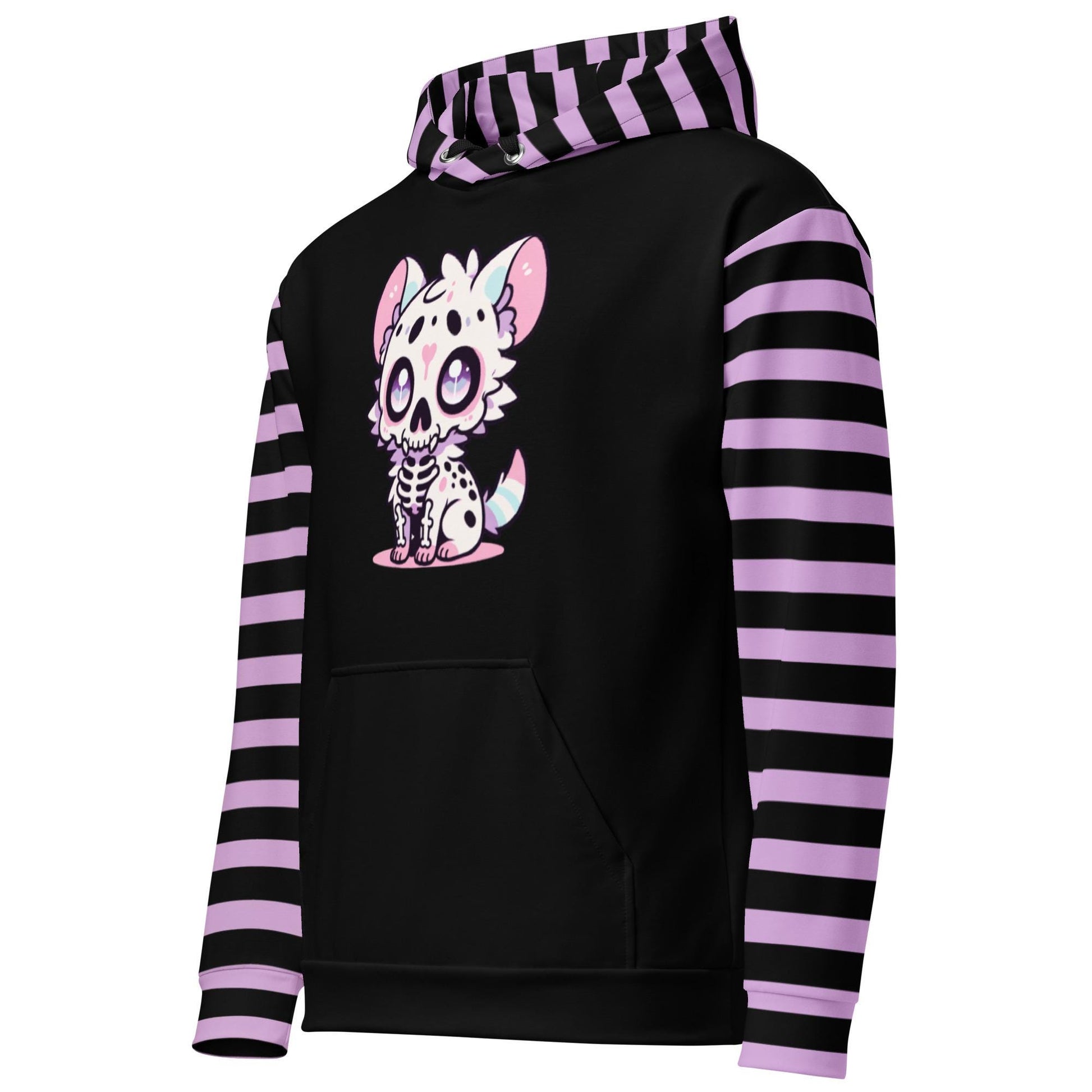 Pastel Goth Striped Weirdcore Gore Grunge Skeleton Hyena Y2K Unisex Hoodie