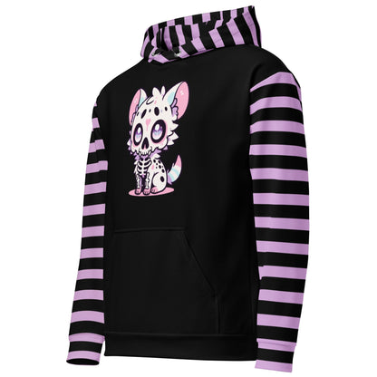 Pastel Goth Striped Weirdcore Gore Grunge Skeleton Hyena Y2K Unisex Hoodie