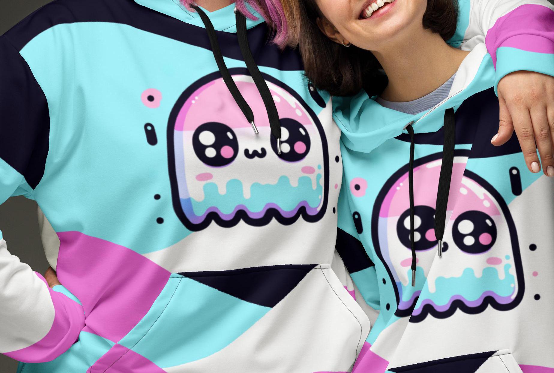 Graphic Weirdcore Cute Trippy Ghost Unisex Hoodie Y2K Grunge Pastel Goth  Kidcore Hoodie