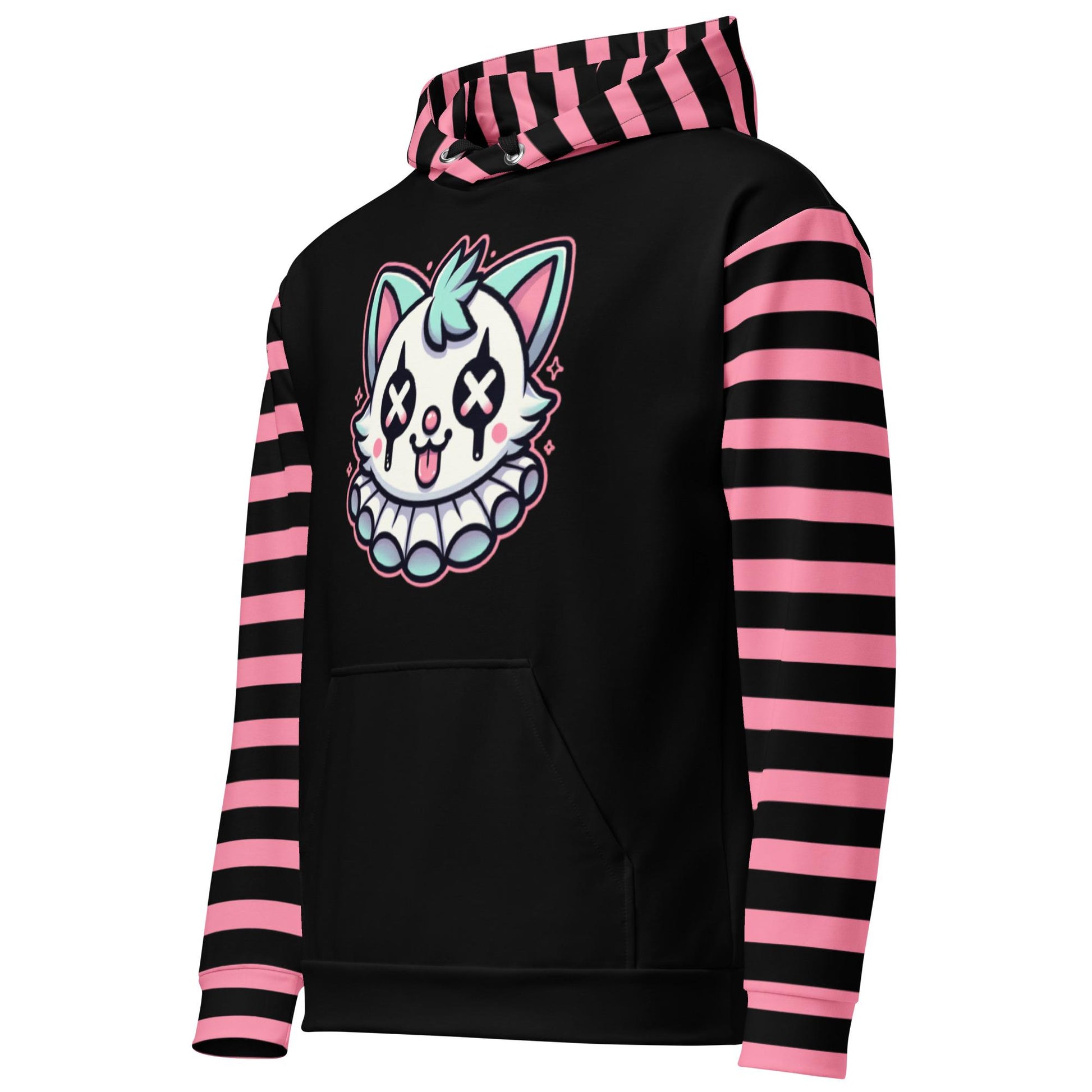 Weirdcore Clowncore Clown Kitty Cat Pastel Goth Graphic Grunge Y2K Unisex Hoodie