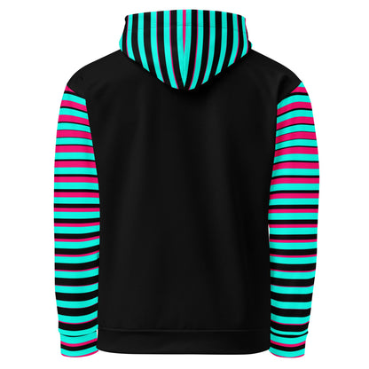 Striped Creepy Neon Goth Weirdcore Hyena Clown Graphic Unisex Hoodie Y2K Clowncore Grunge Shirt