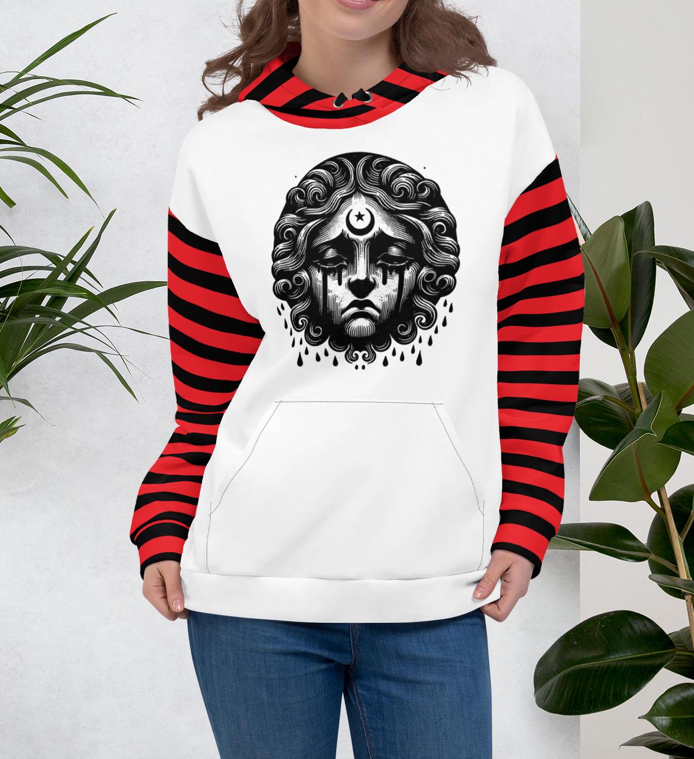 Gothic Cherub Graphic Grunge Y2K Long Sleeve Punkrock Unisex Hoodie