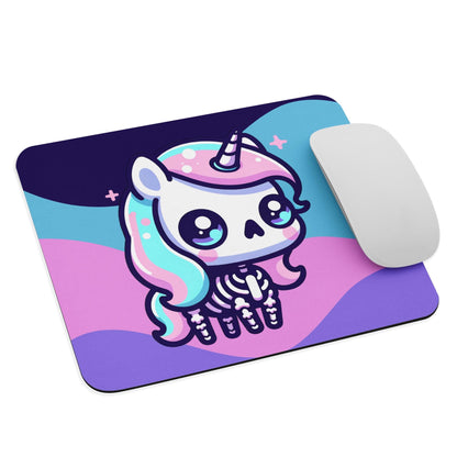 Creepy Cute Pastel Skeleton Unicorn Gaming Dorm Office Desk Mouse Pad Weirdcore Grunge Decor