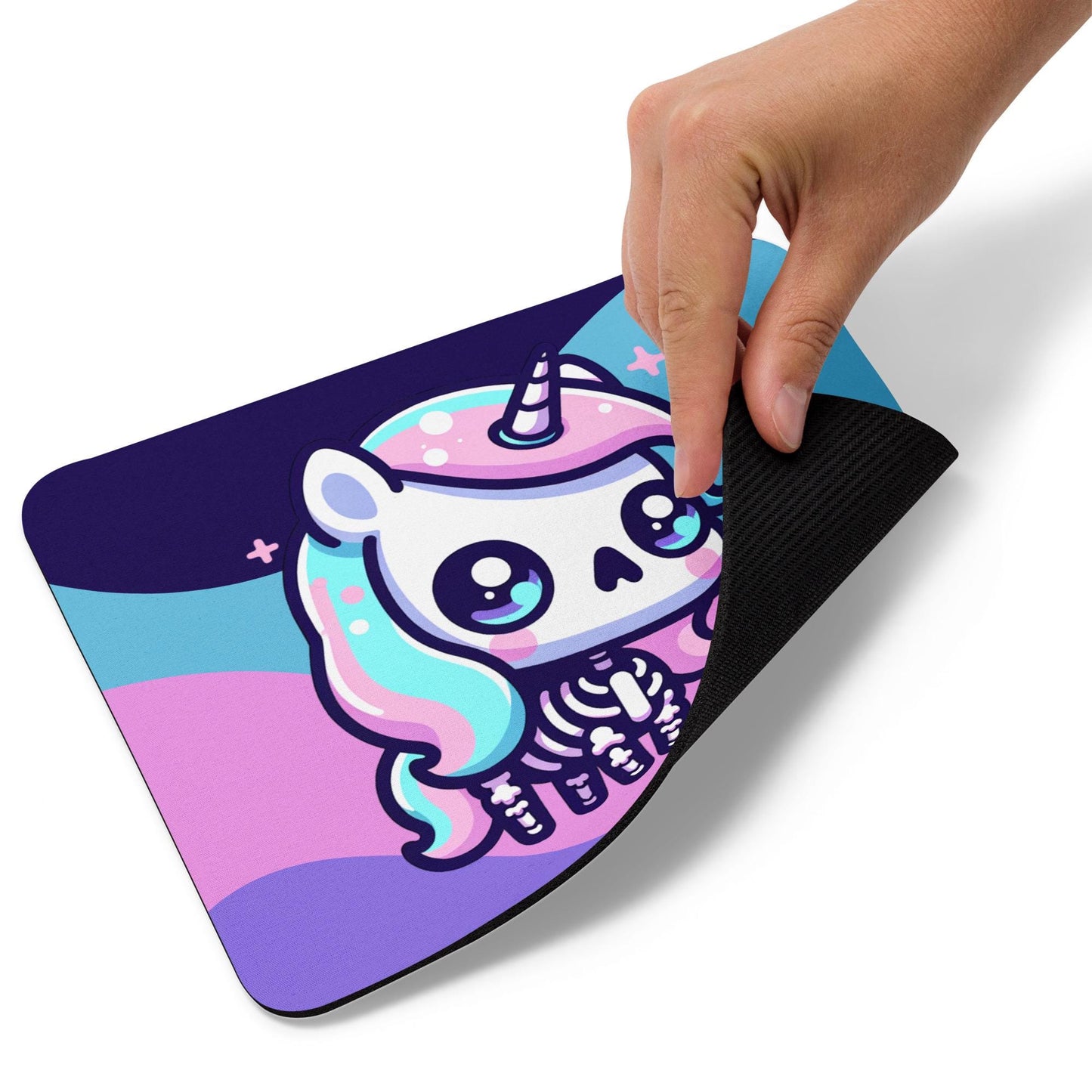 Creepy Cute Pastel Skeleton Unicorn Gaming Dorm Office Desk Mouse Pad Weirdcore Grunge Decor