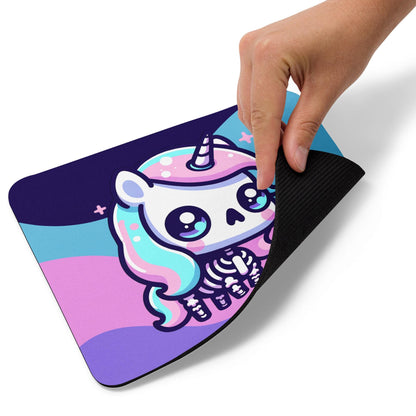 Creepy Cute Pastel Skeleton Unicorn Gaming Dorm Office Desk Mouse Pad Weirdcore Grunge Decor