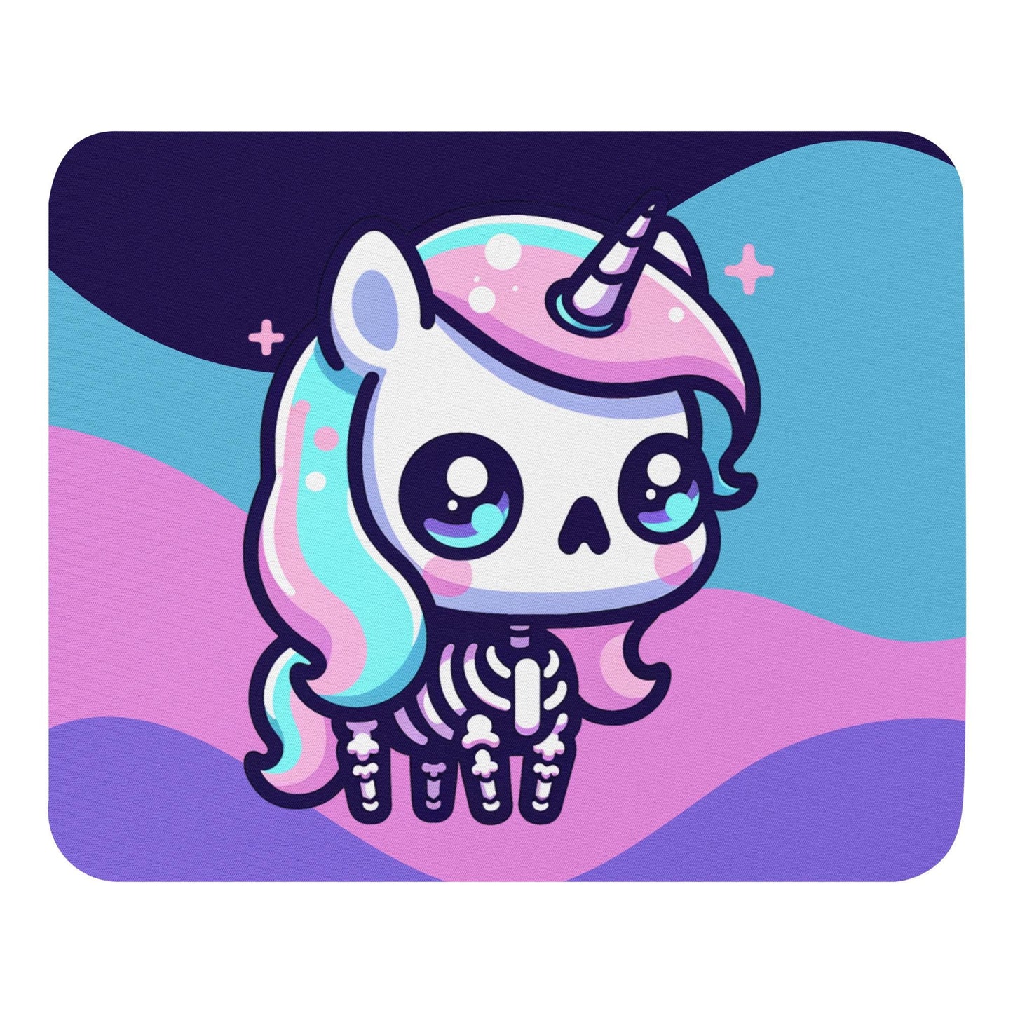 Creepy Cute Pastel Skeleton Unicorn Gaming Dorm Office Desk Mouse Pad Weirdcore Grunge Decor