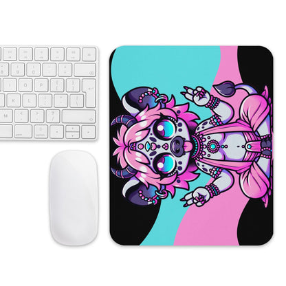 Creepy Cute Pastel Goth Shaman Demon Gothic Animal Gaming Dorm Office Desk Mouse Pad Weirdcore Grunge Decor