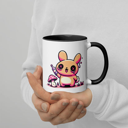 Colorful Weirdcore Mug of Cute Trippy Bunny Kawaii Anime Cute Weird Angry Rabbit Microwave and Dishwasher Safe Coffee Tea Mug