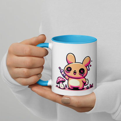 Colorful Weirdcore Mug of Cute Trippy Bunny Kawaii Anime Cute Weird Angry Rabbit Microwave and Dishwasher Safe Coffee Tea Mug