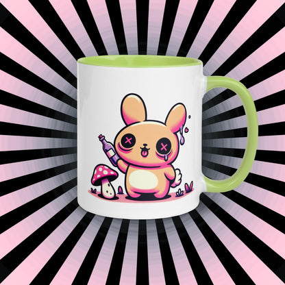 Colorful Weirdcore Mug of Cute Trippy Bunny Kawaii Anime Cute Weird Angry Rabbit Microwave and Dishwasher Safe Coffee Tea Mug