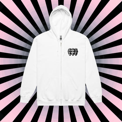 Mental Health Hoodie Dark Aesthetic Smile Tear Depression Sweater Semicolon Custom Zip-Up Hoodie Alt Clothing