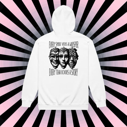 Mental Health Hoodie Dark Aesthetic Smile Tear Depression Sweater Semicolon Custom Zip-Up Hoodie Alt Clothing