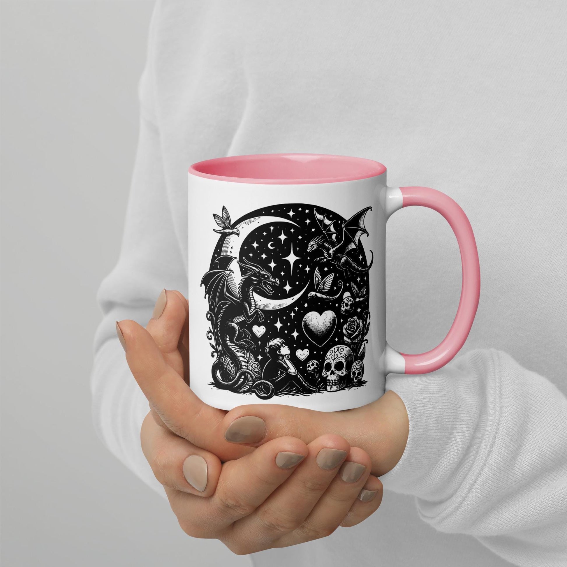 Colorful Mug Gothic Etching Grunge Y2K Goth Fairytale Starry Night Darkcore Microwave and Dishwasher Safe Coffee Tea Mug