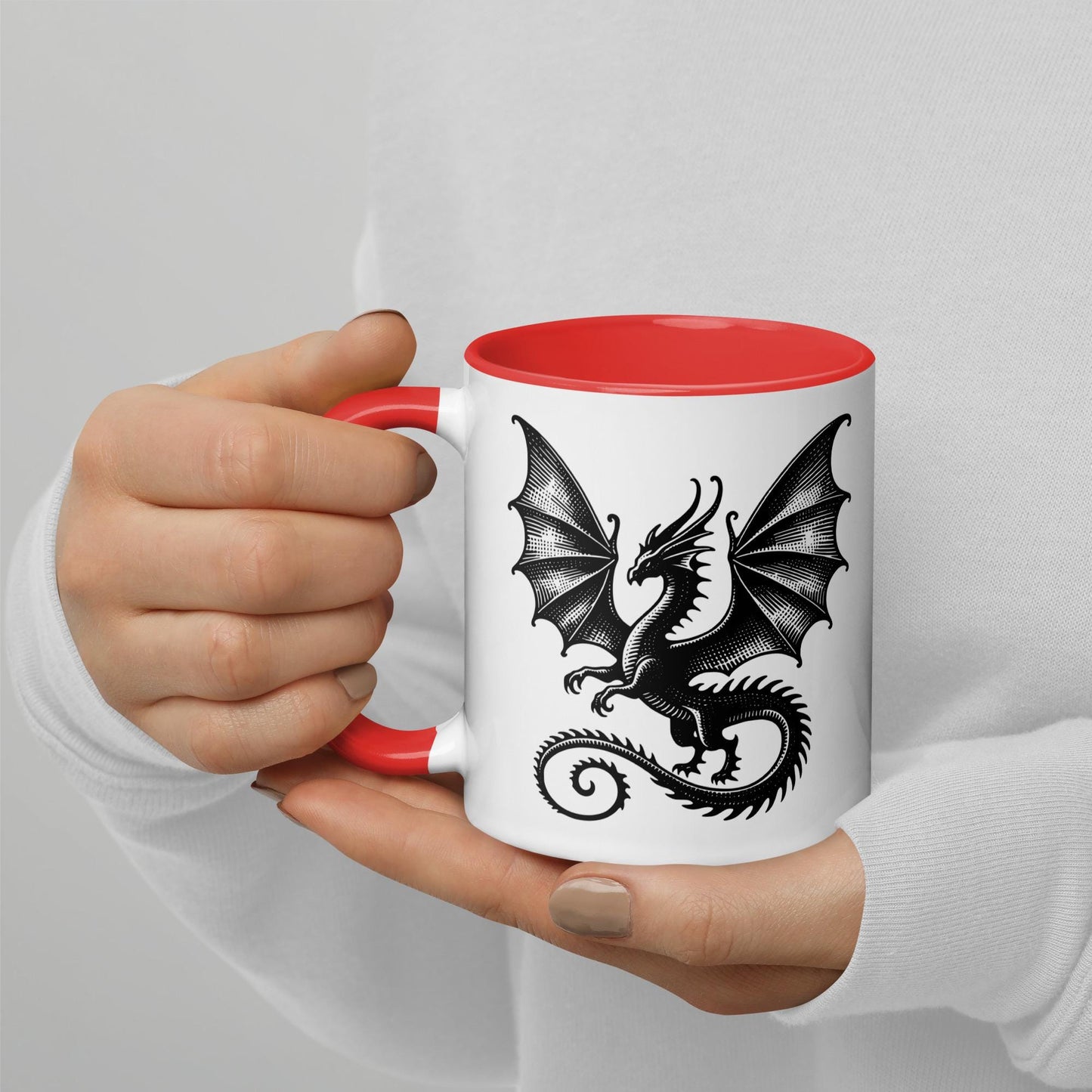 Colorful Mug Gothic Etching Grunge Y2K Goth Dragon Darkcore Microwave and Dishwasher Safe Coffee Tea Mug