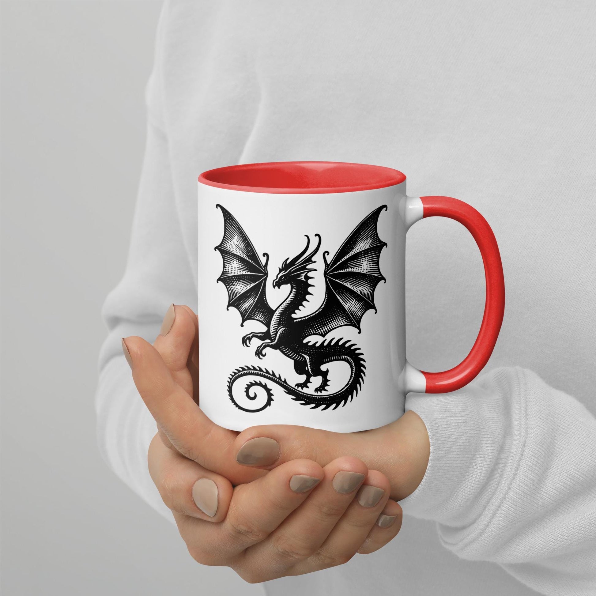 Colorful Mug Gothic Etching Grunge Y2K Goth Dragon Darkcore Microwave and Dishwasher Safe Coffee Tea Mug