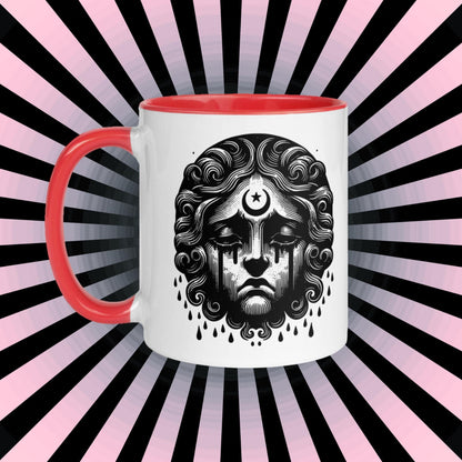 Colorful Mug Gothic Etching Grunge Y2K Goth Crying Cherub Darkcore Microwave and Dishwasher Safe Coffee Tea Mug